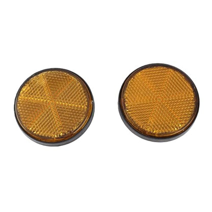 Dweekiy Orange Round Reflector,2 Pcs Round Reflector Universal Motorcycle Bike Red Reflector PMMA Material