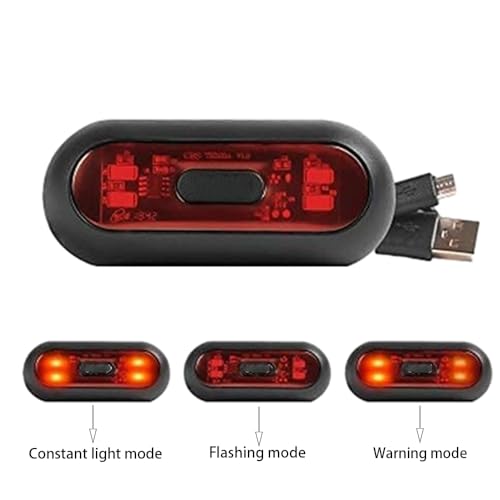 Riloer LED Helmet Light, Motorcycle Bike Rear Red Safety Helmet Light, Warning Tail Light for Night Riding with Rechargeable Battery & USB