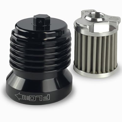PC Racing FLO Reusable Spin-On Oil Filter PCS4B – “Black Anodized Fins, High-Flow Filter for Harley Touring, Street Glide, Road Glide, Road King, Bagger, Twin Cam & Milwaukee-Eight Engines - style: Black Anodized Fins