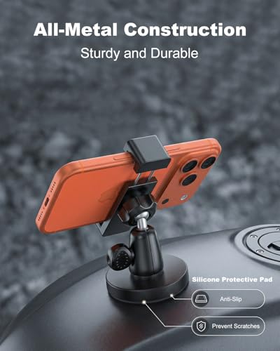 Magnetic Phone Holder for Motorcycle Gas Tank[Anti-Scratch]Strong Magnet Motorcycle Phone Mount for Harley Davidson, Indian Motorcycle, Kawasaki, Honda, Yamaha, BMW Motorrad, Fit iPhone 17 16