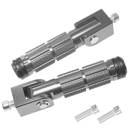 Motorcycle M8 Foot Pegs 90 Degree Foldable Bike Pegs CNC Anti-Skid Universal For Super73 Yamaha Honda Suzuki Aprilia Electric Car Motorbike Scooter Mini Bike Ebike Dirt Bike Go Kart (Titanium, Type B) - color: Titanium, size: Type B