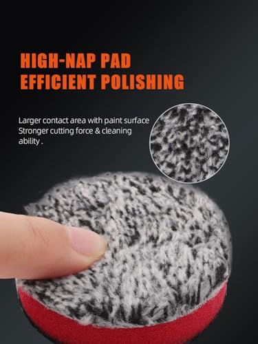 SPTA 2" Microfiber Cutting Pads 10 Pack, Heavy Cutting and Polishing, Microfiber Finishing Disc for Waxing and Polishing&Scratch and Vortex Removal Pad, Ultrafine Fiber Pad - color: 2 Inch Sets