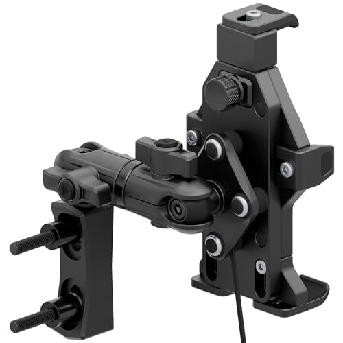 Tackform Aluminum Black Motorcycle Perch/Brake/Clutch Reservoir Adventure Phone Mount - Vibration Dampening and Wireless Charging | 3.5” Arm | Compatible with Harley-Davidson, Gold Wing, More - color: Black