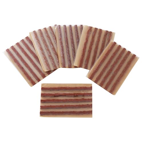 Tire Plugs 30pcs, Rubber Tire Sealing Strip Automotive Tire Puncture Repair Tool 4" x 1/4" for Tubeless Tires (30, Brown)
