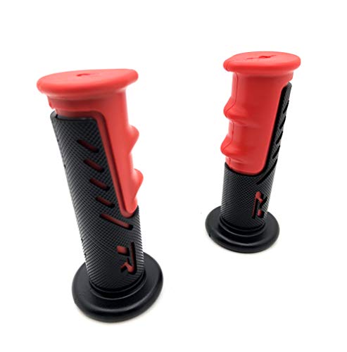 WATERCRAFTS R Engraved Gel Style H Grips RED Compatible with ATV Quad BOMBARDIER Jet SKI Recon Rincon Brute Force Prairie ATV Bruin Grizzly Kodiak(7/8" Both Side) - color: F
