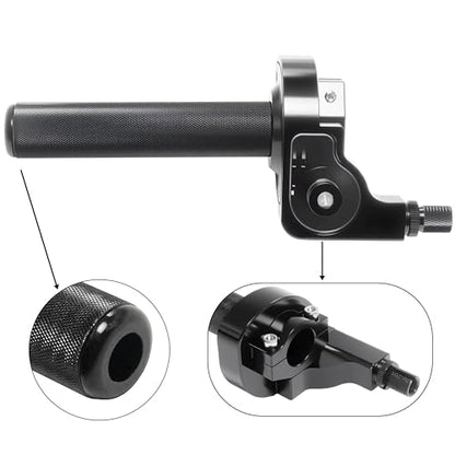 Motorcycle Throttle Grip 7/8" 22mm CNC Aluminum Quick Twister with Throttle Cable for KLX CR CRF EXC XR CRF50 CRF230 50 110 125 230 250 Dirt Pit Bike Motocross Motorbike Quad ATV - color: Style-B-Black