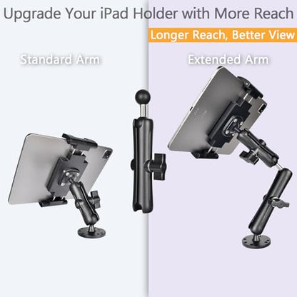 VAUBORTTI 1" Double Socket Arm with Dual Ball Adapter, Aluminum Alloy Extension Arm for RAM B Size, Fits Motorcycle Phone Mount, Tablet Holder, GPS, Fish Finder, Boat,Car,UTV