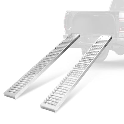 Rockland 72" x 9" Steel Truck Ramps, 1000 LBS Capacity, Portable Trailer Ramps for Motorcycles, Ebikes, Dirtbikes and ATVs, Heavy Duty Loading Ramps Ideal for Trailer Pickup Truck, 2 Pcs - size: Steel Loading Ramp+1000LBS+72"x9"