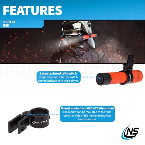 Nightstick FDL-300R-K01 Tactical Fire Light with Multi-Angle Helmet Mount - style: Light w/ Mount