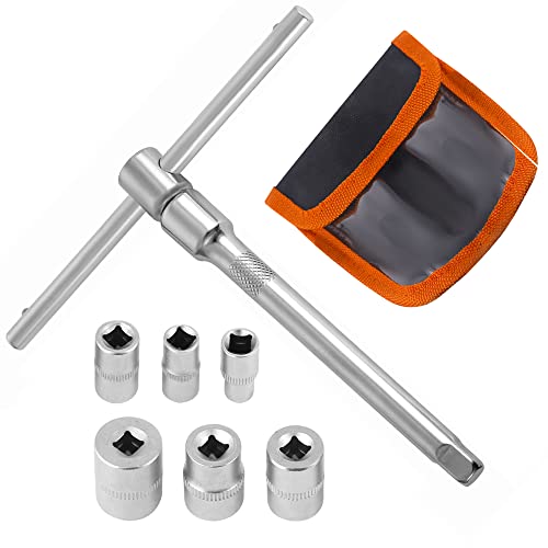 Folding Mini T-Handle Socket Set 1/4'' Drive Tool Kit for Motorcycle ATV UTV, (007)