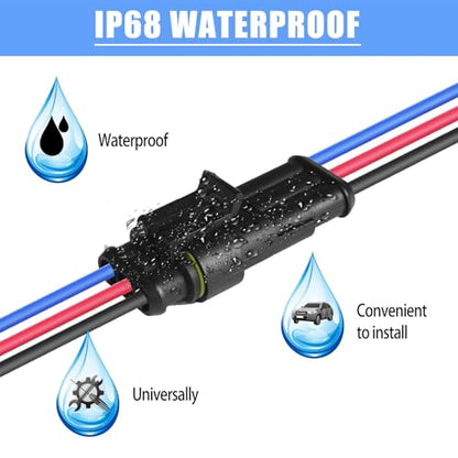 MUYI 3Pin Way 16AWG Waterproof Wire 1.5mm Series Terminal Connector-5 Kit - style: 3wire connector(5 sets)