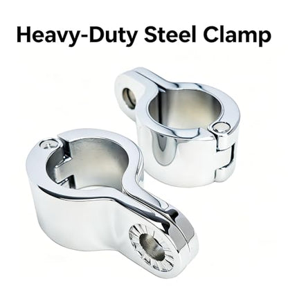 YENHUR 1.5 inches Highway Pegs Kit, Shiny Chrome Finish, Heavy-Duty Steel Clamps, Mini Footboards Fit for Electra Glide Street Road Glide Road King Fat Boy with 1.5" Fatty Engine Guard Crash Bar - color: 1-1/2" Clamps-Chrome