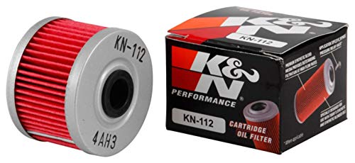 K&N Motorcycle Oil Filter: High Performance, Premium, Designed to be used with Synthetic or Conventional Oils: Fits Select 1990-2026 Honda, Kawasaki Motorcycle Models, KN-112