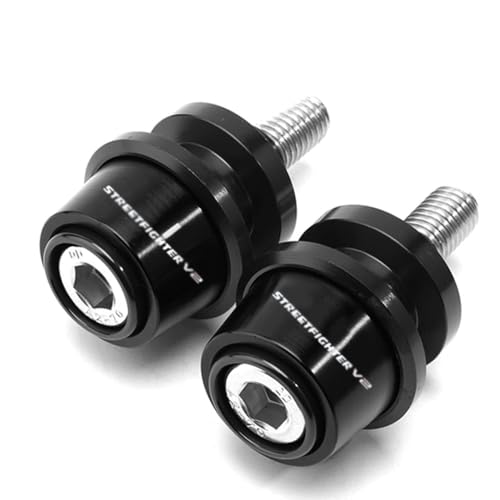 For STREETFIGHTER V2 StreetfighterV2 streetfighterv2 streetfighter v2 Streetfighter V2 8MM Motorcycle Accessories CNC Aluminum Premium Swingarm Spool Slider Stand Screws (Black) - color: Black