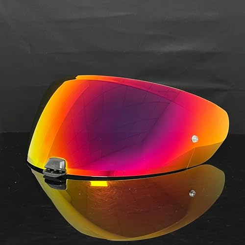 i10 Helmet Shield for i70/i10/HJ-31 Helmets, UV Protection Windproof Moto Helmet Visor Shield Helmet Accessories (Revo Rose Red) - color: Revo Rose Red