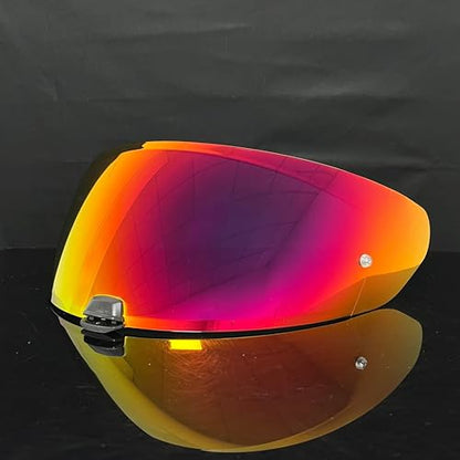 i10 Helmet Shield for i70/i10/HJ-31 Helmets, UV Protection Windproof Moto Helmet Visor Shield Helmet Accessories (Revo Rose Red) - color: Revo Rose Red