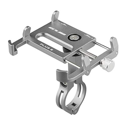 GUB Bicycle & Motorcycle Phone Mount - Aluminum Bike Phone Holder with 360°Rotation Adjustable Handlebar Phone Holder Compatible with iPhone Xs XR 8 Plus,Compatible with Samsung S9/S8 (Plus 6 Gray) - color: gray
