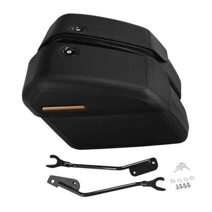 Motorcycle Leather Detachable Saddlebags Fit for Harley Softail FatBoy Breakout 114 FLFB FLFBS FXBR 2018-2024