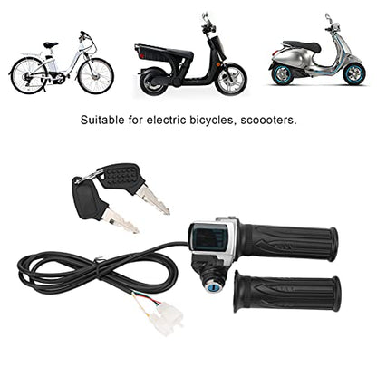 Electric Bike Throttle Grip Lock Key Set LED Indicator for Motorcycle Scooter 48V powersports throttles of grip adopts ABS material which