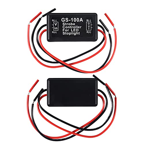 DIANN 4pcs GS-100A Brake Light Flasher Strobe LED Flash Module Flash Strobe Controller 12-30V for Cars, Trucks, Motorcycles, Bicycles