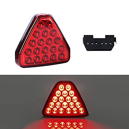 AIVYNA Car Pilot Lights Triangle Rear Brake Lamp Warning Strobe Stop Safety Light Bumper Light for F1 Style Motorcycle,Red case red lamp