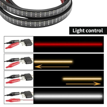 Saihisday 48" Truck Tailgate Strip Light Bar, Triple Row LED Truck Tail Light Strip, Universal Fit for Most Truck Tailgates-Red Brake/White Reverse/Yellow Turn Signals, Sequential & Strobe Effects - size: 48Inch