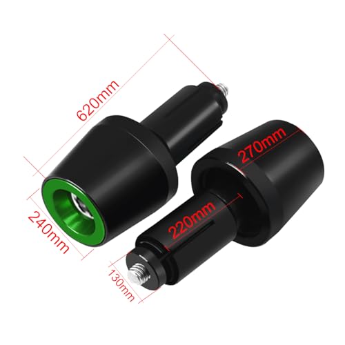 MFGZD Motorcycle Bar Ends Plug For Vulcan S Ninja 400 650 ZX6R Z900 7/8" 22mm CNC Universal Handlebar Plugs Compatible With Honda Kawasaki Suzuki Yamaha Ducati and Other Motorcycle Models (Green) - color: Green