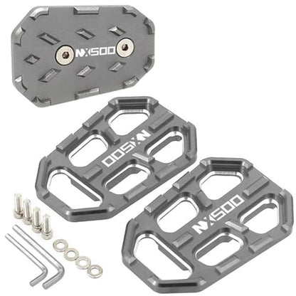 Motorcycle Foot Pegs Front Footpegs Footrests Pedal Enlarger Brake Extension for Honda NX500 2023 2024 2025(A Set Gray) - color: A set Gray