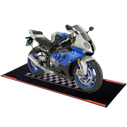Drydiet Motorcycle Mat Garage Floor Rug Washable Parking Mats for Garage Floors Non Slip Oil Absorbent Pad Rubber Backing Layer Protects Floor(Track Style,98 x 40 Inch) - size: 98 x 40 Inch, style: Track Style