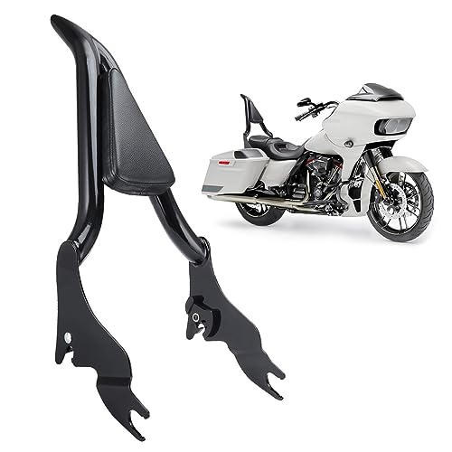 Detachable Motorcycle Sissy Bar, Passenger Backrest Rear Pad Fit for Harley Touring CVO Road Glide Street Road King 2009-2022 (18 inch Black) - size: 18 inch