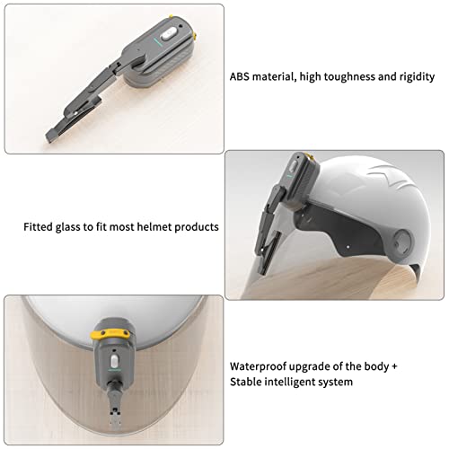 Shkalacar Motorcycle Helmet Windshield Wiper Rechargeable Waterproof Helmet Wiper Compatible with Most Visor - size: 1200mAh
