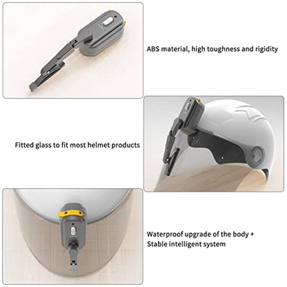 Shkalacar Motorcycle Helmet Windshield Wiper Rechargeable Waterproof Helmet Wiper Compatible with Most Visor - size: 800mAh