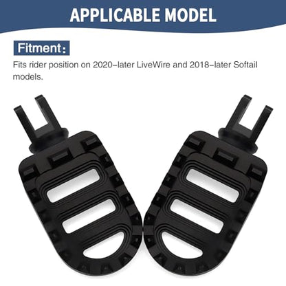 Motorcycle Foot Pegs MX Front Pegs Footrest Fit for Harley 2018-later Softail Low Rider S Breakout FXLRS Fat Bob 114 Street Bob FXBB Fat Boy Sport Glide FLSB (Black) - color: Black