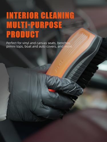 SPTA Carpet Cleaning Brush, 2Pcs Universal Leather & Upholstery Brush,Durable Nylon Bristles for Car Detailing,Ideal for Cleaning Seats, Carpets & Interior Surfaces,Gentle,Effective Detailing Tool - color: Carpet Cleaning Brush