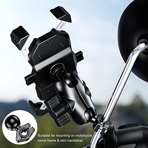 BRCOVAN Aluminum Alloy Mini Mount Base with 1'' TPU Ball | for Round Rails Diameter 0.39''/10mm, 0.47''/12mm, 0.55''/14mm, 0.63''/16mm, for RAM Mounts B Size Ball Double Socket Arm - style: R19-Set of 1