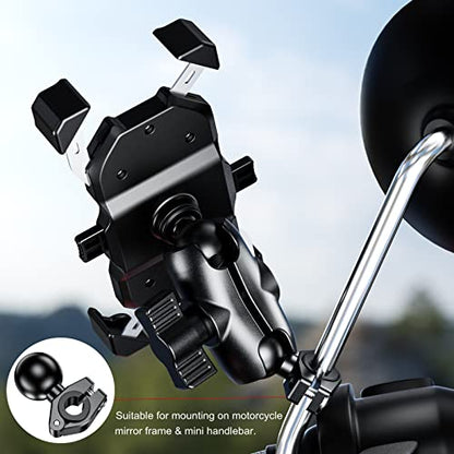 BRCOVAN Aluminum Alloy Mini Mount Base with 1'' TPU Ball | for Round Rails Diameter 0.39''/10mm, 0.47''/12mm, 0.55''/14mm, 0.63''/16mm, for RAM Mounts B Size Ball Double Socket Arm - style: R19-Set of 1