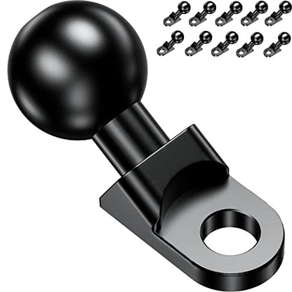 BRCOVAN 10PCS, Aluminum Alloy Mount with 1'' TPU Ball & 10mm Mounting Hole | Angled Bolt Head Adapter Ball Base Compatible with RAM Mounts B Size Double Socket Arm - style: R12-Set of 10