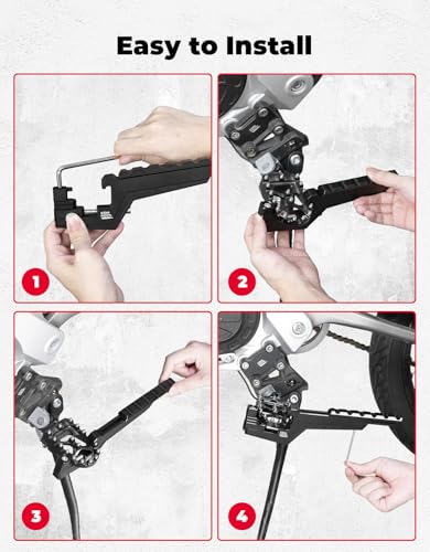 KEMIMOTO Extendable Universal Motorcycle Passenger Footpegs Compatible with Surron Soleil01 Duke 390 R1250GS Tenere 700 KLX 300 Talaria Foot Pegs Adventure Enduro Dirt Bike Footrest Passenger Pedals