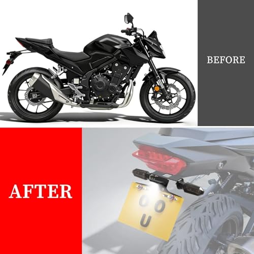 CB750 Fender Eliminator Kit Compatible with 2023-2025 CB750 & CB 750 Hornet Tail Tidy License Plate Holder with Turn Signals Rear & LED License Plate Light (Smoke Turn Signals Light)