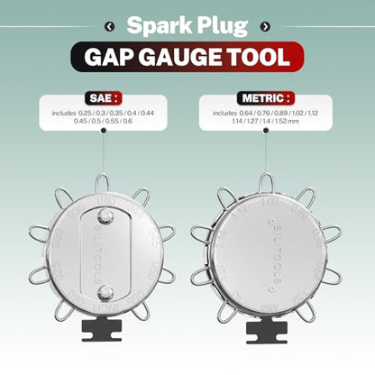 BILITOOLS 10 PCS Magnetic Spark Plug Socket Set with Click Torque Wrench & Spark Plug Gap Tool, 3/8 Inch Magnetic Sockets 9/16" 5/8" 3/4" 13/16" 14mm16mm18mm, Extension Bar, Cr-V Steel - size: 9/16" 5/8" 3/4" 13/16" 14mm16mm18mm Magnetic