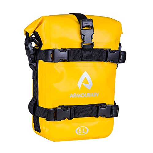 Motorcycle Bumpers Bag Waterproof 6L 8L 15L Motor Crash Bar Bag with Shoulder Strap Motorcycles Side Frame Bag Riding Tools Accessories (6L Yellow) - color: (6L Yellow, size: 6L