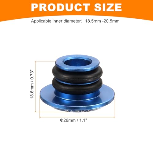HARFINGTON Bar End Plugs Aluminum Handlebar End Caps Bike Plugs with Matching Rings for MTB Road BMX Fixed Gear Bike, Blue - color: Blue