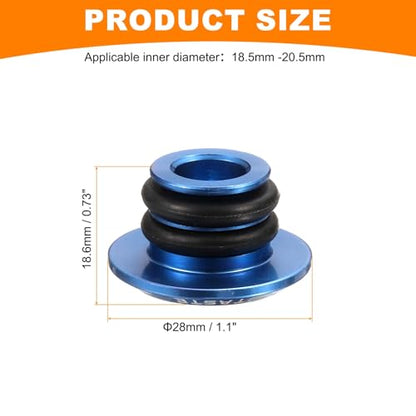 HARFINGTON Bar End Plugs Aluminum Handlebar End Caps Bike Plugs with Matching Rings for MTB Road BMX Fixed Gear Bike, Blue - color: Blue