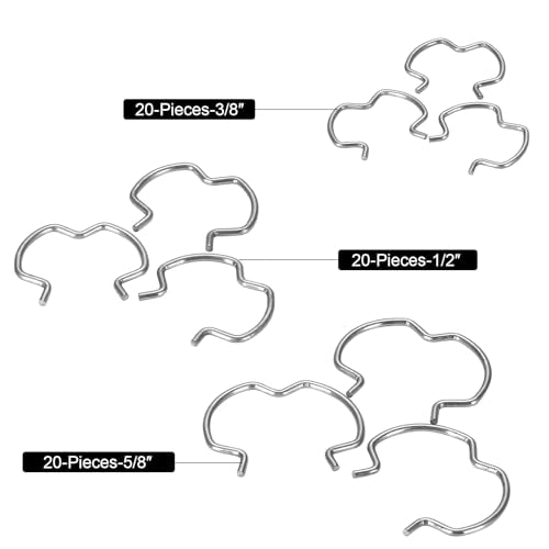 60pcs 800-801 Quick Connector Clips, 3 Different Size20-3/8''20-1/2''20-5/8'' Transmission Oil Cooler Line Clips, Transmission Radiator Hose Retaining Clips,Metal 304H Stainless steel Material
