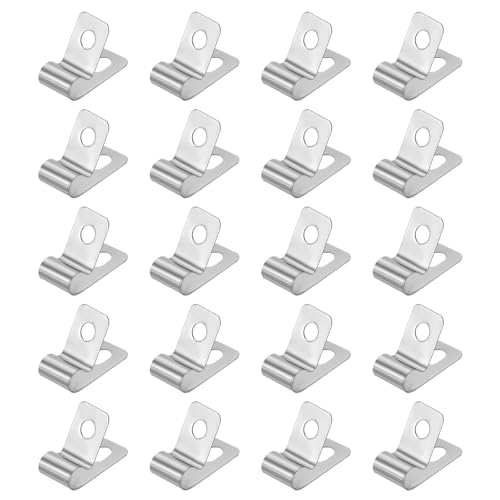 HARFINGTON 20pcs Metal Wire Clamp 3/16" Inch (5mm) R-Type Cable Clip 304 Stainless Steel Conduit Cable Clamp Cord Fastener Holder Strap Clip for Industrial Household Installation Pipe Wire - size: 3/16" (5mm)