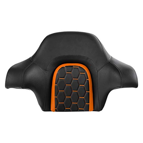 C.C. RIDER Wrap Around King Tour Trunk Backrest fit for Harley Touring Road King Street Glide Road Glide Electra Glide 2014-2024 - color: Passenger Backrest 23#Black+Orange
