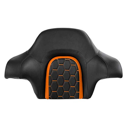 C.C. RIDER Wrap Around King Tour Trunk Backrest fit for Harley Touring Road King Street Glide Road Glide Electra Glide 2014-2024 - color: Passenger Backrest 23#Black+Orange