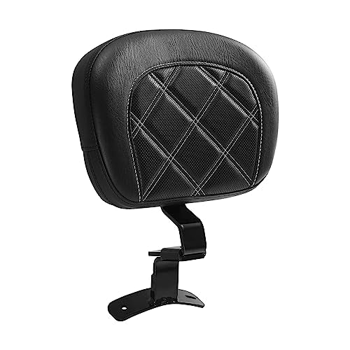 TCT-MOTORPARTS Driver Rider Backrest Pad Fits for Harley Touring 2009-2023 Road King Street Road Electra Glide Ultra White Stitching - color: Driver Backrest White