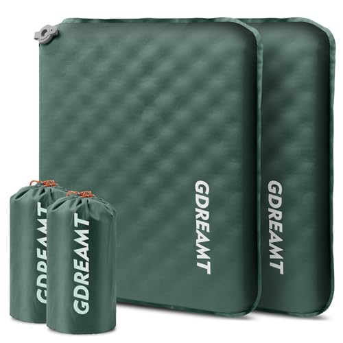 Inflatable Seat Cushion, Self-Inflating Memory Foam Stadium Seats Cushion Lightweight & Compact Chair Sitting Pad Airplane Cushion for Long Flight Travel Outdoor Camping Car Bleachers Office - color: Green