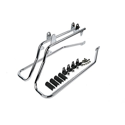 SLMOTO Complete Vivid Black Hard Saddlebag Softail Conversion Brackets For 86-17 Harley-Davidson Softail CVO Convertible FLSTSE3 Deluxe FLSTN - color: Vivid Black + Chrome Conversion Bracket